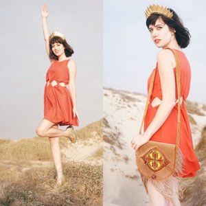 P.S. Samantha Pleet Cutout Sunshine Dunes Dress